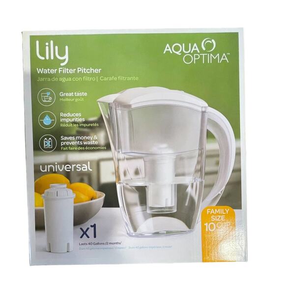 Aqua Optima Water Filter Pitcher with 1 Universal Filter - LARGE - Picture 1 of 7